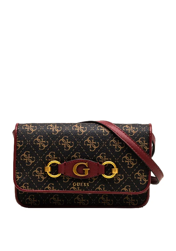 Urban men's crossbody bag with a modern, sleek designGuess Izzy 4G Logo Smartphone Crossbody Bag, Brown & Merlot Urban men's crossbody bag with a modern, sleek designGuess Izzy 4G Logo Smartphone Crossbody Bag, Brown & Merlot
