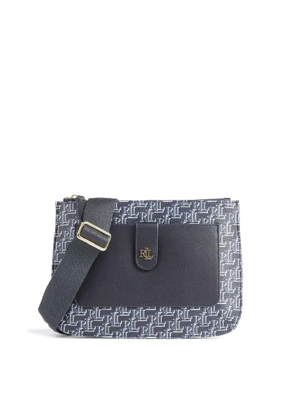 Men's crossbody bag with multiple interior pockets for organizationRalph Lauren Medium Coated Canvas Jamey Crossbody Bag, Navy Men's crossbody bag with multiple interior pockets for organizationRalph Lauren Medium Coated Canvas Jamey Crossbody Bag, Navy