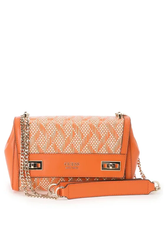 Minimalist men's crossbody bag with a single compartment for simplicityGuess Katey Woven Crossbody Bag, Orange Minimalist men's crossbody bag with a single compartment for simplicityGuess Katey Woven Crossbody Bag, Orange