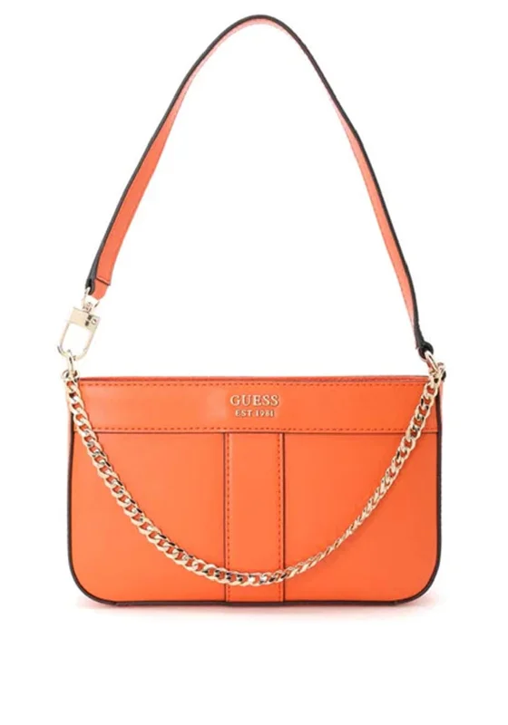 Men's crossbody bag made from recycled materials for eco - friendly usersGuess Katey Mini Top Zipped Shoulder Bag, Orange Men's crossbody bag made from recycled materials for eco - friendly usersGuess Katey Mini Top Zipped Shoulder Bag, Orange
