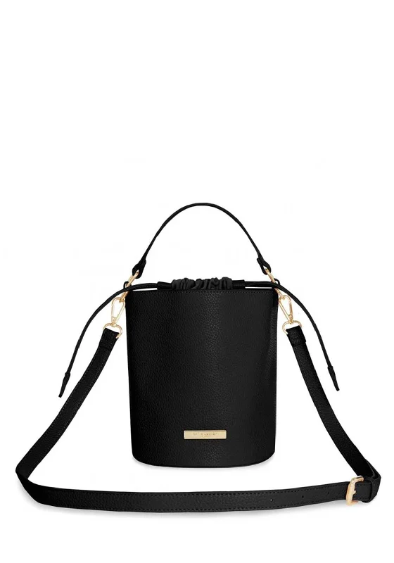 Men's leather crossbody bag with antique brass hardware for a vintage lookKatie Loxton Amara Crossbody Bucket Bag, Black