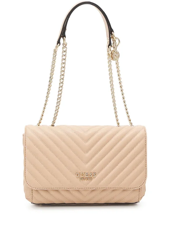 Designer men's crossbody bag with a unique pattern or logoGuess Keillah Crossbody Flap Bag, Beige Designer men's crossbody bag with a unique pattern or logoGuess Keillah Crossbody Flap Bag, Beige