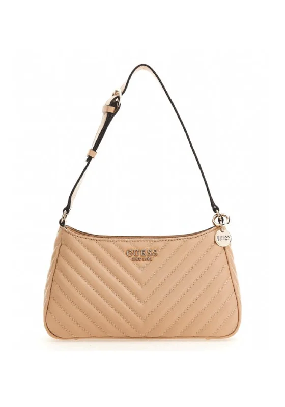 Men's crossbody bag with a water - resistant coating for rainy daysGuess Keillah Quilted Shoulder Bag, Beige Men's crossbody bag with a water - resistant coating for rainy daysGuess Keillah Quilted Shoulder Bag, Beige