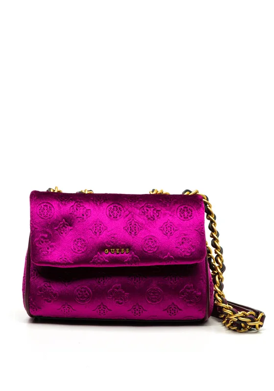 Men's crossbody bag with a hidden anti - theft pocketGuess Kimi Mini Crossbody Flap Bag, Magenta Men's crossbody bag with a hidden anti - theft pocketGuess Kimi Mini Crossbody Flap Bag, Magenta