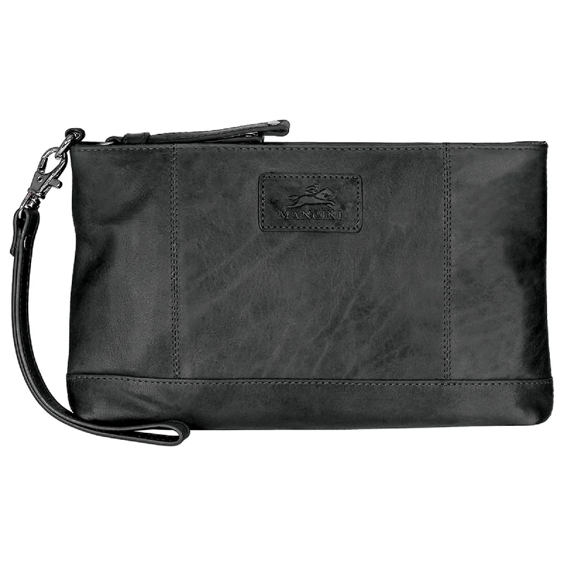 Foldable briefcases for easy storageMancini Leather Ladies' Wristlet RFID
