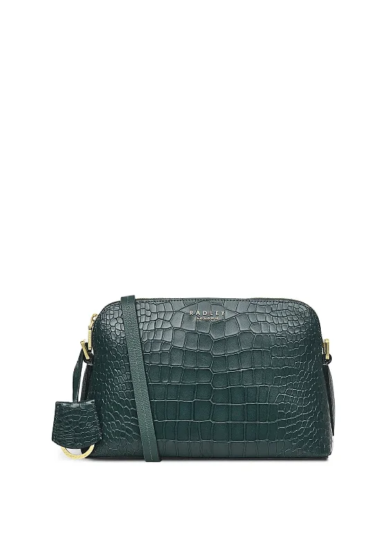 Men's leather crossbody bag with antique brass hardware for a vintage lookRadley Liverpool Street 2.0 Faux Croc Medium Zip-Top Cross Body Bag, Cedar Green