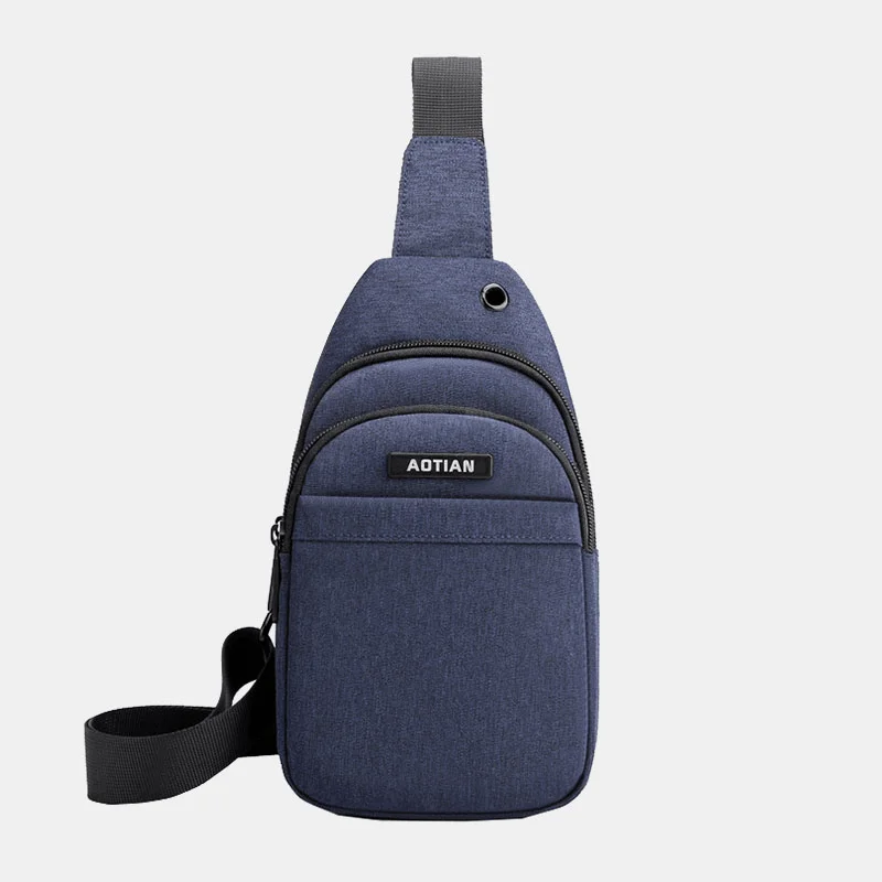 Waterproof nylon men's crossbody bag for outdoor activitiesMen Earphone Hole Large Capacity Multi-Pocket Waterproof Crossbody Bag Sling Bag Waterproof nylon men's crossbody bag for outdoor activitiesMen Earphone Hole Large Capacity Multi-Pocket Waterproof Crossbody Bag Sling Bag