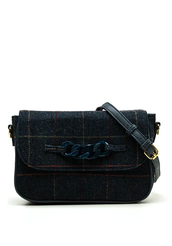 Designer men's crossbody bag with a unique pattern or logoMenbur Tartan Crossbody Bag, Navy Designer men's crossbody bag with a unique pattern or logoMenbur Tartan Crossbody Bag, Navy