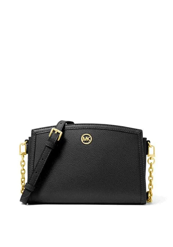 Men's leather crossbody bag with antique brass hardware for a vintage lookMICHAEL Michael Kors Chantal Small Crossbody Bag, Black Men's leather crossbody bag with antique brass hardware for a vintage lookMICHAEL Michael Kors Chantal Small Crossbody Bag, Black