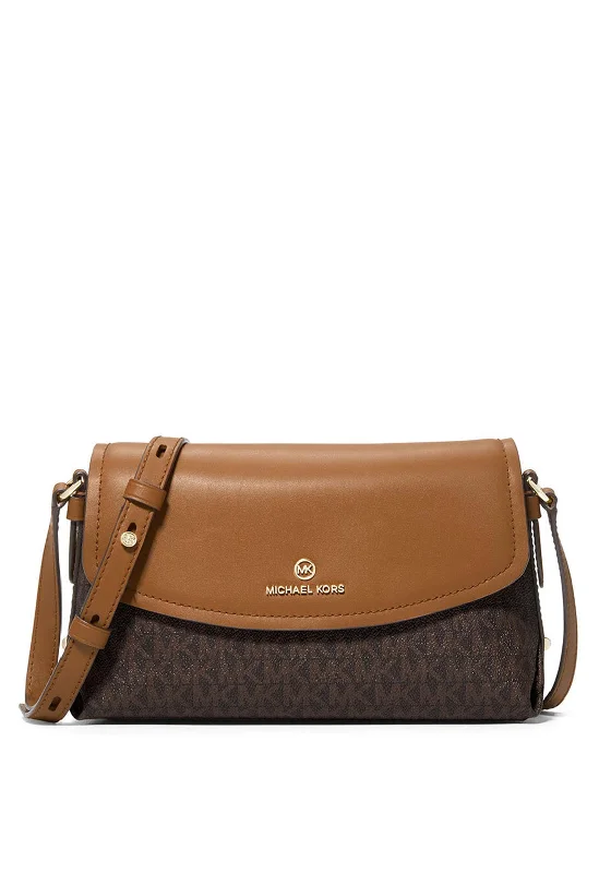 Men's crossbody bag with a padded laptop sleeve for commutingMICHAEL Michael Kors Brooklyn Flap Over Small Crossbody Bag, Brown & Acorn Men's crossbody bag with a padded laptop sleeve for commutingMICHAEL Michael Kors Brooklyn Flap Over Small Crossbody Bag, Brown & Acorn
