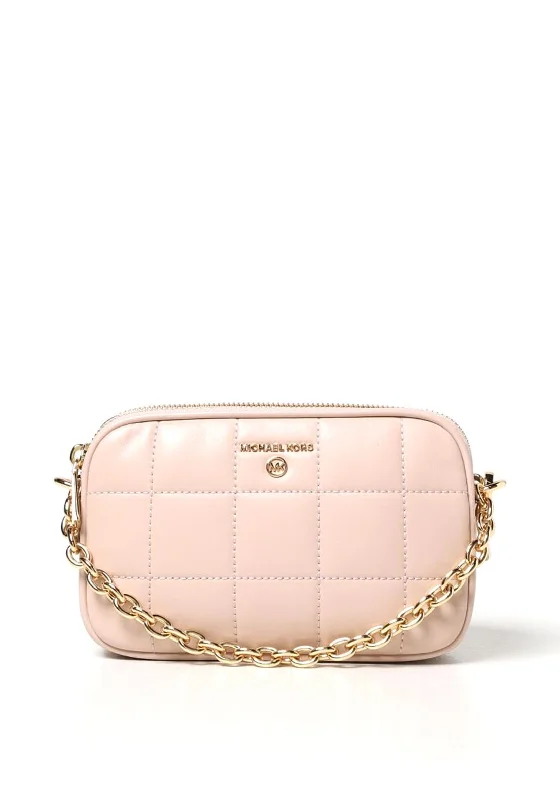 Canvas men's crossbody bag with a rustic, casual styleMICHAEL Michael Kors Jet Set Double Zip Crossbody Bag, Soft Pink Canvas men's crossbody bag with a rustic, casual styleMICHAEL Michael Kors Jet Set Double Zip Crossbody Bag, Soft Pink