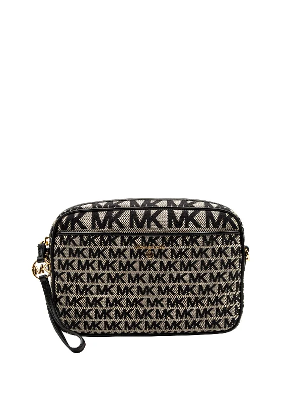 Men's crossbody bag with adjustable straps for a customized fitMICHAEL Michael Kors Jet Set Knit Logo Crossbody Bag, Black Men's crossbody bag with adjustable straps for a customized fitMICHAEL Michael Kors Jet Set Knit Logo Crossbody Bag, Black