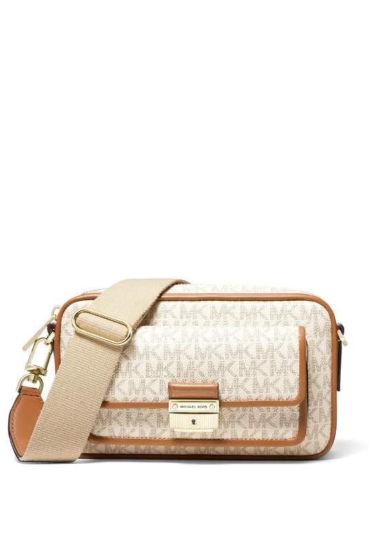 Hiking - specific men's crossbody bag with a hydration bladder pocketMICHAEL Micheal Kors Bradshaw Crossbody Bag, Cream & Tan Hiking - specific men's crossbody bag with a hydration bladder pocketMICHAEL Micheal Kors Bradshaw Crossbody Bag, Cream & Tan
