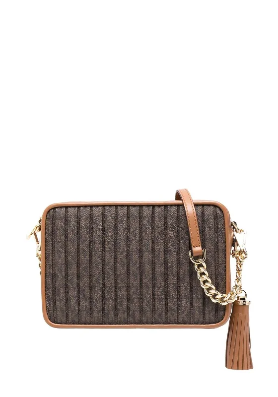 Men's crossbody bag with a water - resistant coating for rainy daysMICHAEL Michael Kors Jet Set Pleated Crossbody Bag, Brown & Acorn Men's crossbody bag with a water - resistant coating for rainy daysMICHAEL Michael Kors Jet Set Pleated Crossbody Bag, Brown & Acorn