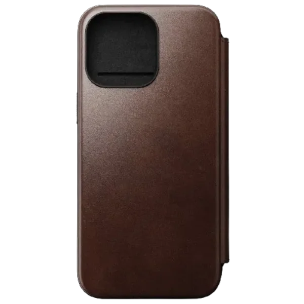 Smart travel bag with integrated GPS tracker for lost item recovery(Promo) Nomad Modern Leather Folio Horween Leather Magsafe iPhone 15 Pro Max 6.7"