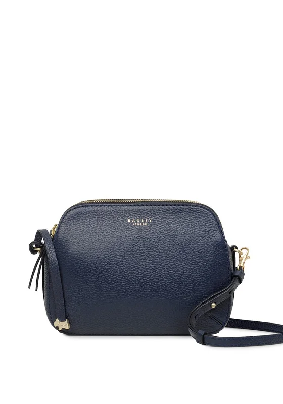 Designer men's crossbody bag with a unique pattern or logoRadley Dukes Place Double Zip Crossbody Bag, Dark Blue