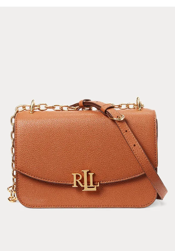 Convertible men's crossbody bag that can be worn as a shoulder bagRalph Lauren Madison Cross Body Bag, Tan