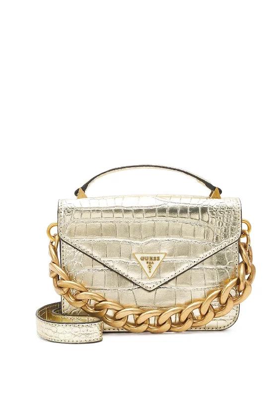 Men's crossbody bag with multiple interior pockets for organizationGuess Retour Mini Top Handle Bag, Gold Men's crossbody bag with multiple interior pockets for organizationGuess Retour Mini Top Handle Bag, Gold