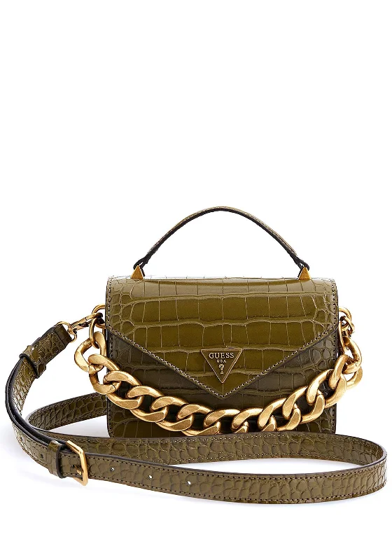 Waterproof nylon men's crossbody bag for outdoor activitiesGuess Retour Croc Print Grab Bab, Olive Waterproof nylon men's crossbody bag for outdoor activitiesGuess Retour Croc Print Grab Bab, Olive