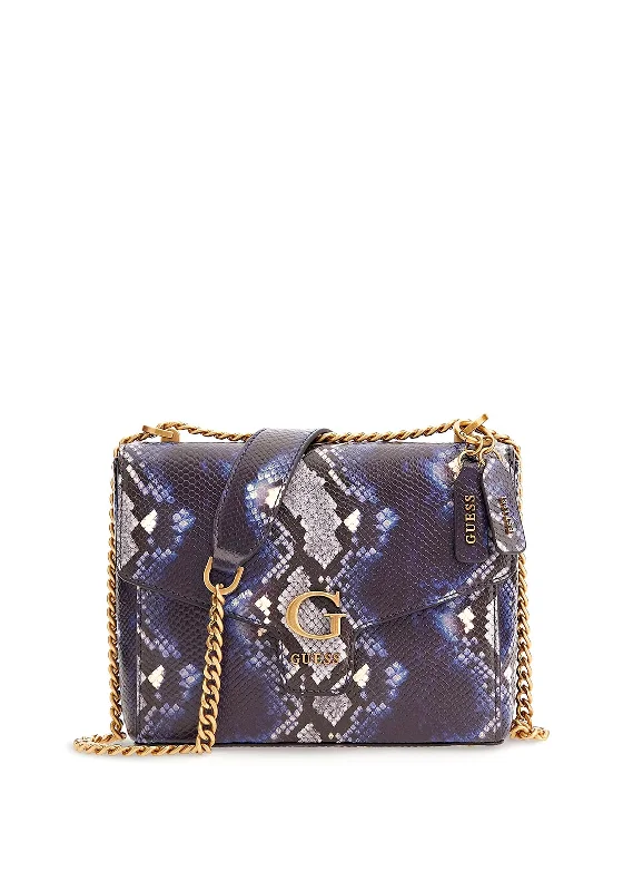 Canvas men's crossbody bag with a rustic, casual styleGuess Shenny Mini Cross Body Bag, Blue Python-Print Canvas men's crossbody bag with a rustic, casual styleGuess Shenny Mini Cross Body Bag, Blue Python-Print