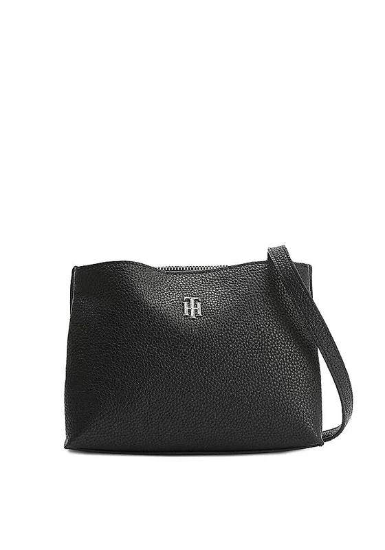 Men's leather crossbody bag with antique brass hardware for a vintage lookTommy Hilfiger TH Element Crossover Bag, Black Men's leather crossbody bag with antique brass hardware for a vintage lookTommy Hilfiger TH Element Crossover Bag, Black