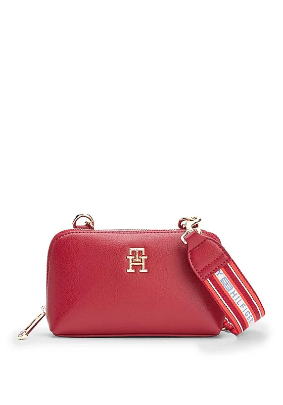 Men's crossbody bag with a hidden anti - theft pocketTommy Hilfiger Webbing Strap Mini Crossover Bag, Regatta Red Men's crossbody bag with a hidden anti - theft pocketTommy Hilfiger Webbing Strap Mini Crossover Bag, Regatta Red