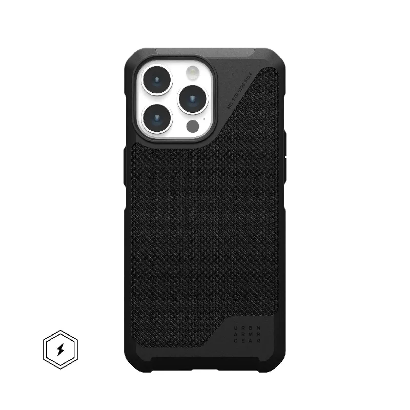 Soft - sided travel bag with reinforced corners for durabilityUAG iPhone 15 Series Metropolis LT MagSafe - Kevlar Black