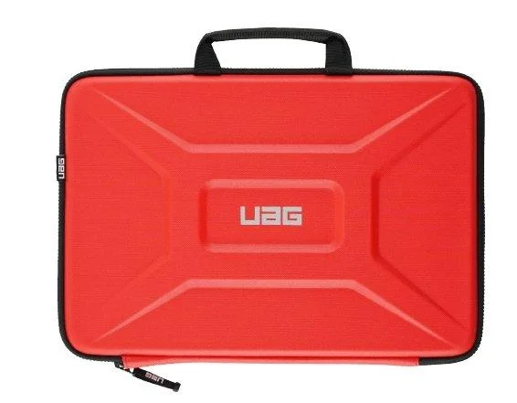 Expandable hard - shell polycarbonate travel bag for long - term international tripsUAG Medium Sleeve with handle Fits 13" Computers - Magma Expandable hard - shell polycarbonate travel bag for long - term international tripsUAG Medium Sleeve with handle Fits 13" Computers - Magma
