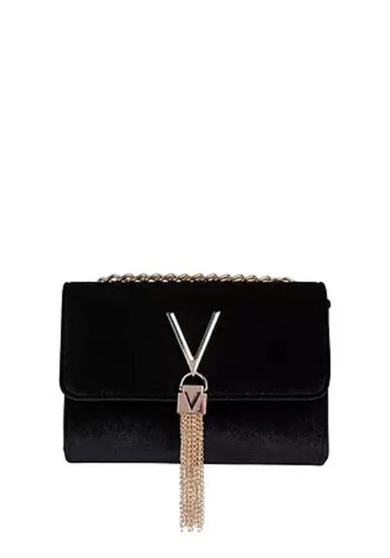 Men's leather crossbody bag with antique brass hardware for a vintage lookValentino Handbags Divina Gift Crossbody Bag, Black