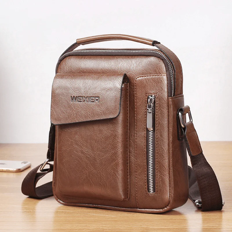 Vintage - inspired men's crossbody bag with a distressed finishWeixier Men PU Leather Vintage Handbag Retro Crossbody Bag Shoulder Bag Vintage - inspired men's crossbody bag with a distressed finishWeixier Men PU Leather Vintage Handbag Retro Crossbody Bag Shoulder Bag