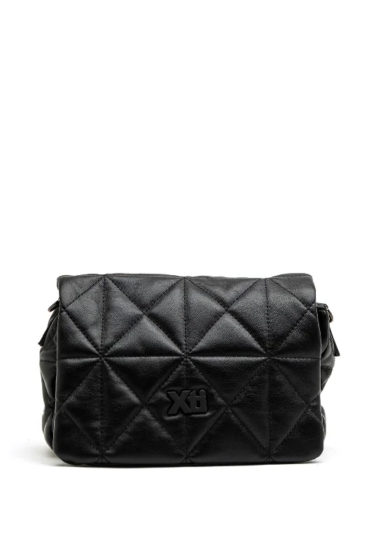 Military - style men's crossbody bag with MOLLE webbing for attachmentsXti Quilted Crossbody Bag, Black Military - style men's crossbody bag with MOLLE webbing for attachmentsXti Quilted Crossbody Bag, Black