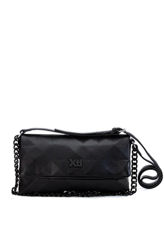 Men's crossbody bag with a built - in charging port for tech use on the goXti Modern Quilting Small Crossbody Bag, Black