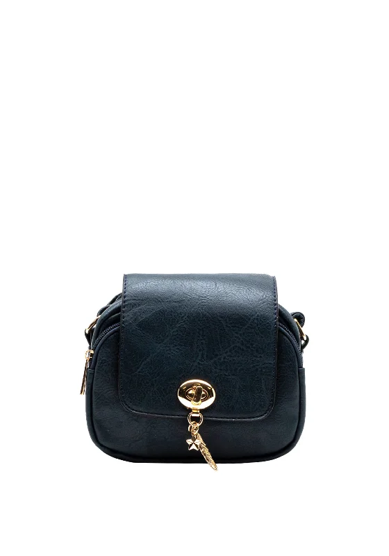Hiking - specific men's crossbody bag with a hydration bladder pocketZen Collection Charm Twist Lock Mini Crossbody Bag, Navy
