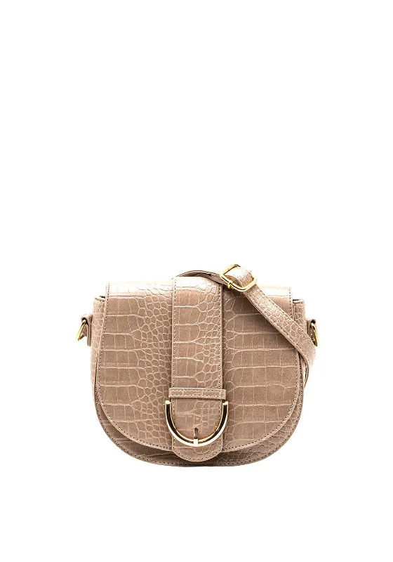 RFID - blocking men's crossbody bag for security - conscious travelersZen Collection Crocodile Print Crossbody Bag, Taupe