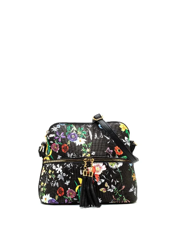 RFID - blocking men's crossbody bag for security - conscious travelersZen Collection Floral Print Small Crossbody Bag, Black RFID - blocking men's crossbody bag for security - conscious travelersZen Collection Floral Print Small Crossbody Bag, Black
