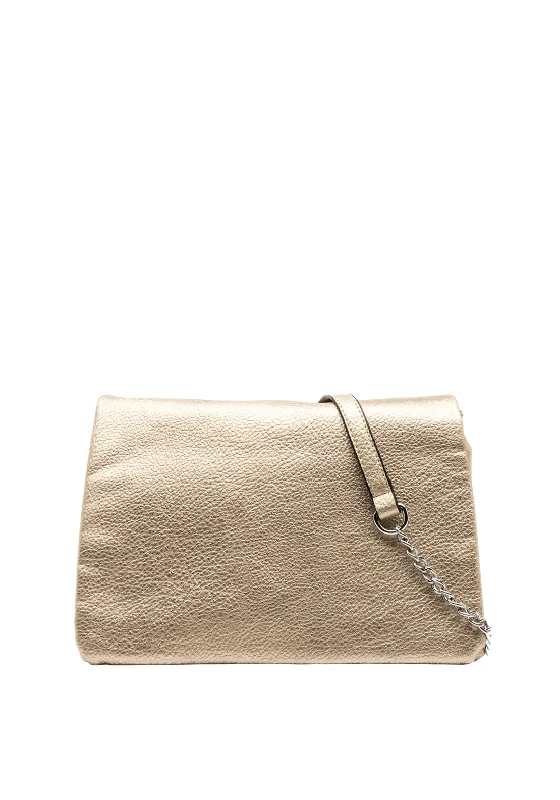 Designer men's crossbody bag with a unique pattern or logoZen Collection Metallic Small Crossbody Bag, Gold