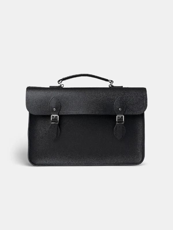 Luxury briefcases for women in the workplaceThe Briefcase - Black Saffiano