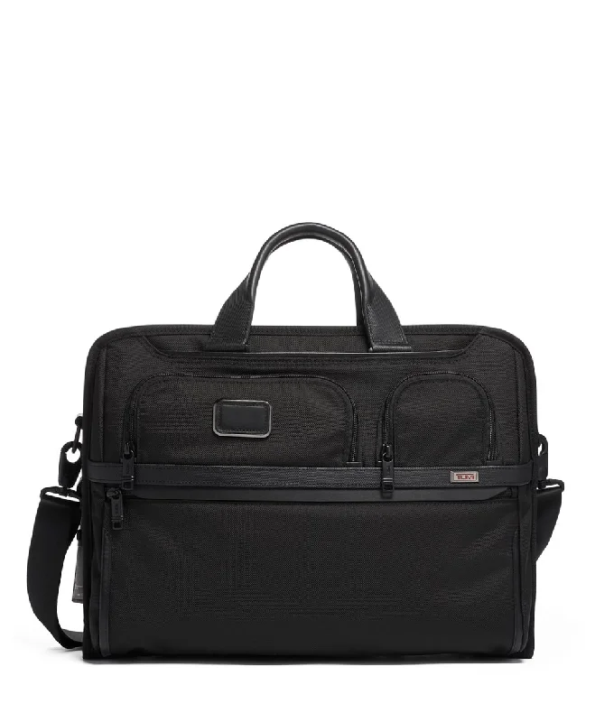 Durable briefcases for heavy-duty useAlpha Compact Large Screen Laptop Brief-Black
