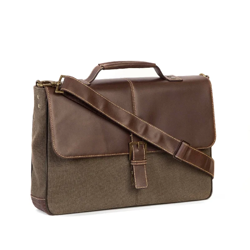 Waterproof briefcases for outdoor professionalsBryant LTE Leather and Canvas Brokers Bag
