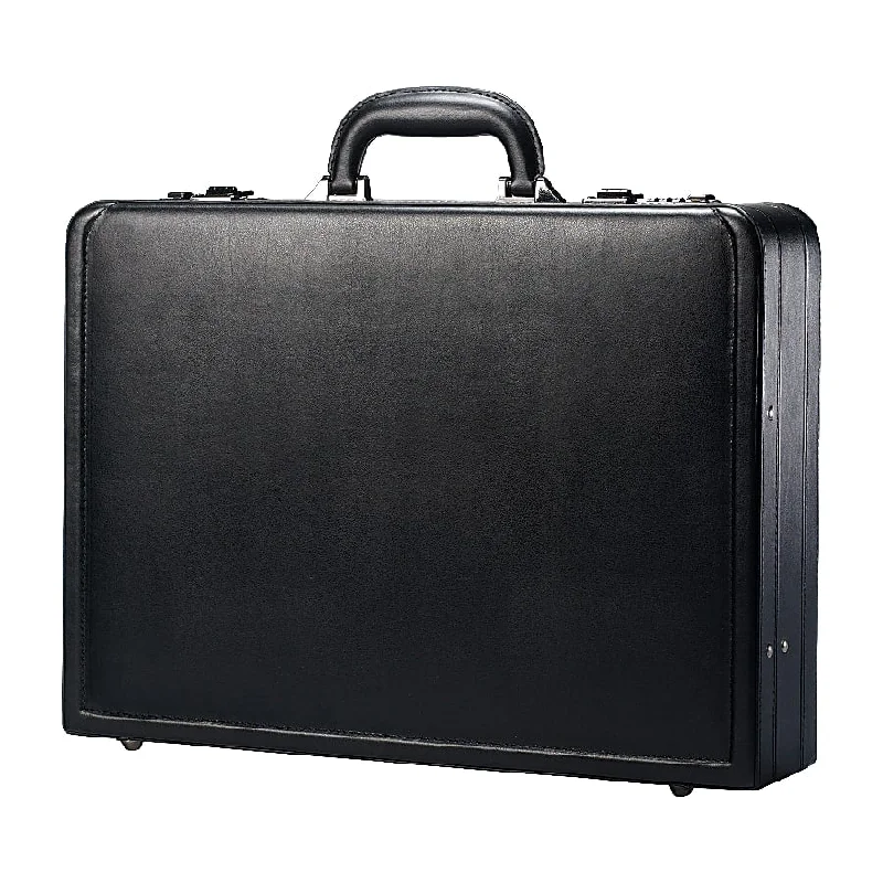 Vintage-style briefcases for a classic lookLeather Business Expandable Attache-black Vintage-style briefcases for a classic lookLeather Business Expandable Attache-black